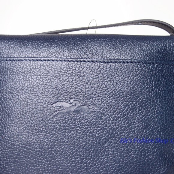 NWT LONGCHAMP Le Foulonne Small Leather Crossbody NAVY BLUE Authentic! - Picture 9 of 15